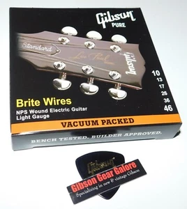 Gibson Les Paul Guitar Strings 10/46 Light Gauge Brite Wires Parts Custom NOS - Picture 1 of 3