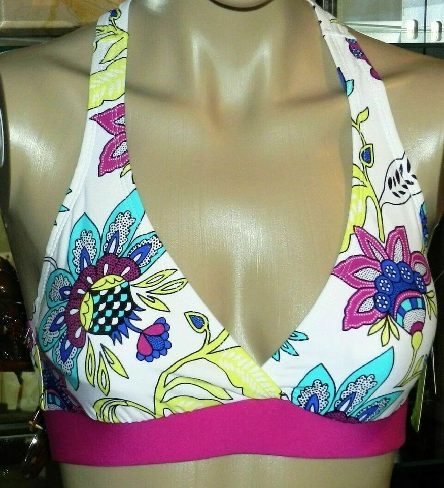 NUEVO SUJETADOR DE NATACIÓN NEXT BY ATHENA MORADO ESTAMPADO MÚLTIPLE PARA MUJER $48 TALLA PEQUEÑA Foto 1 de 1