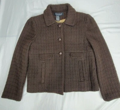 DIALOGUE Women's Blazer Jacket Wool Lined Brown Small - Image 1 of 4