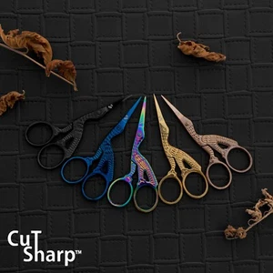 Mehrzweck Stickschere plattiert 3,5" niedliche Kranichschere gehäkelt - Bild 1 von 27