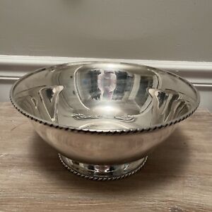 Pottery Barn Large Silver Plate Bowl # 4381752