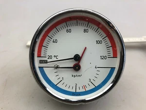 Antiguo instrumento de medición empotrado metal cromo WIKA medidor de presión kg/cm² años 40 50/43 - Imagen 1 de 5