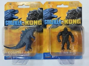 PLAYMATES MONSTERVERSE GODZILLA VS KONG MINI 4CM FIGURE GODZILLA + KONG SET OF 2 - Picture 1 of 3