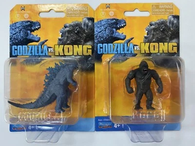 PLAYMATES MONSTERVERSE GODZILLA VS KONG MINI 4CM FIGURE GODZILLA + KONG SET OF 2 - Image 1 of 3