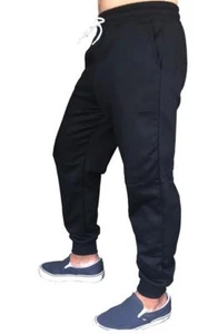 HERREN UNI FLEECE JOGGINGHOSE KORDELZUG SWEATHOSE GYM SPORT AKTIV SWEATPANTS - Bild 1 von 9