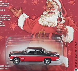 Johnny Lightning 55 1955 Chrysler C-300 Coca Cola Santa Christmas Detailed Car - Picture 1 of 2