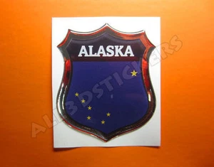 3D Emblem Sticker Resin Domed Flag Alaska - USA Adhesive Decal Vinyl - Picture 1 of 1