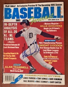 Revista de pronóstico de béisbol autografiada por Alan Trammell HOF 1985 Detroit Tigers - Imagen 1 de 3