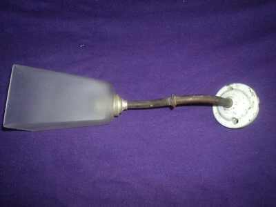 Ancienne lampe atelier applique col de cygne loft usine tulipe verre - Photo 1/3