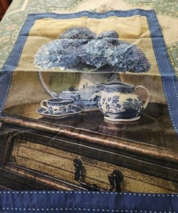 Manual Woodworkers Weaver Blue Willow Grande Tapestry Wall Hanging, 47" X 35"W - Picture 1 of 9