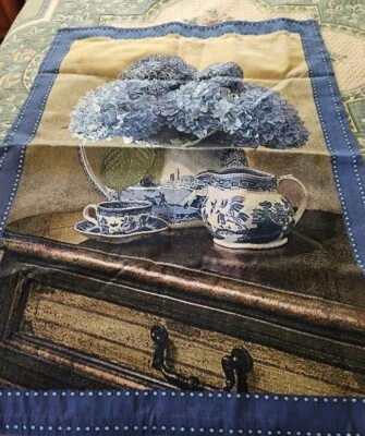 Manual Woodworkers Weaver Blue Willow Grande Tapestry Wall Hanging, 47" X 35"W - Image 1 of 4