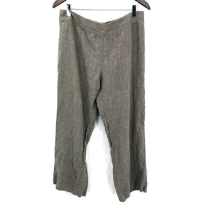 CAbi flat front straight leg linen trouser pants pinstripe lagenlook wide leg 12 - Picture 1 of 8