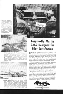 MARTIN FLUGZEUG MARTIN 202 EASY TO FLY FLIGHT DECK PILOT ZUFRIEDENHEIT 1948 AD - Bild 1 von 1
