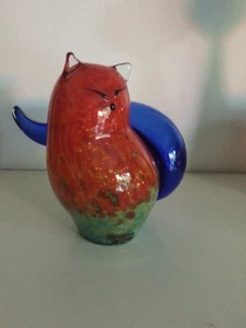 Franco Moretti Murano Hand Blown Signed Glass Cat Figure Sculpture Handcrafted - Picture 1 of 8