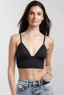 Free People Bra  Sz XS Black Intimately FP Sage Longline Bralette Bra - Image 1 of 4