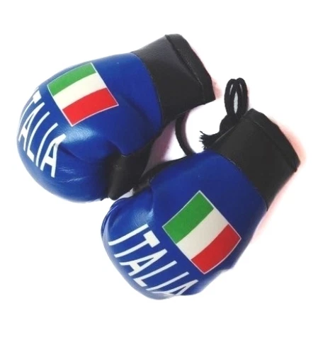 ITALIA/ITALY MINIATURE BOXING GLOVES (PAIR) WORLD CUP HANG ON CAR MIRROR/BAGS Cover