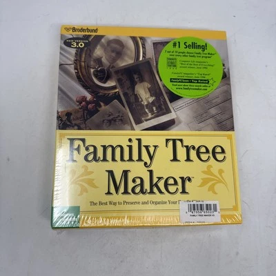 Broderbund Family Tree Maker Deluxe Edition 3.0 Windows 3 1/2" Diskette - Sealed - Image 1 of 4