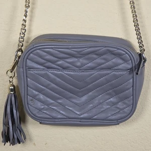 Kate & Alex Cuffaro gray faux Leather Crossbody Purse Adjustable Strap quilted - Picture 1 of 18