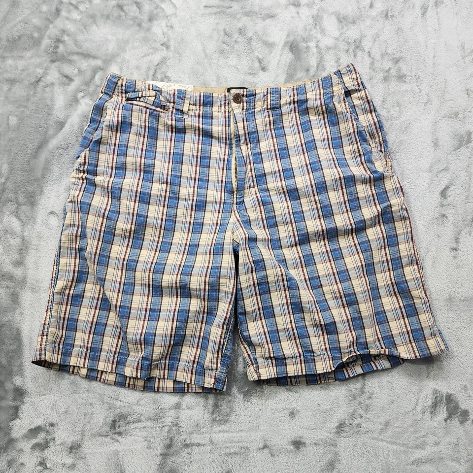 Beverly Hills Polo Club Pantalones Cortos Para Hombres 36 Cuadros Azul Tostado Rojo Algodón Informal Aire Libre Foto 1 de 4