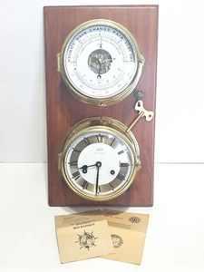 Reloj de cuarzo marino de latón Schatz Royal Mariner Ship's de colección a juego reparación de barómetro - Imagen 1 de 10