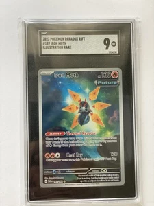 2023 Pokemon Paradox Rift #187 Iron Moth Illustration Rare SGC 9 - Picture 1 of 2