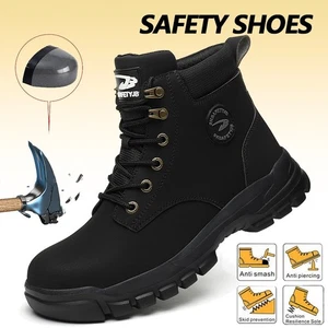 Zapatos con puntera de acero para hombre zapatos de protección zapatos de seguridad a prueba de pinchazos de trabajo - Imagen 1 de 15