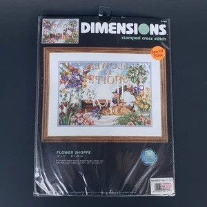 Vintage 1999 DIMENSIONS #3183 Flower Shoppe Shop gestempelt Kreuzstich-Set neu - Bild 1 von 2