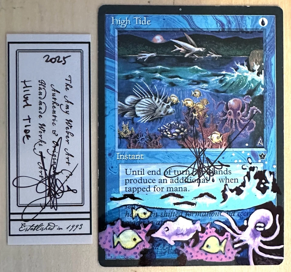 MTG High Tide Alter Altered Sketch Art Amy WEBER Magic - Image 1 of 2