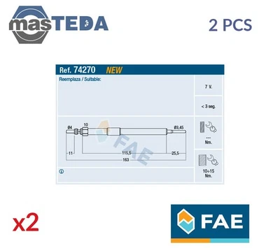 74270 GLOW PLUG GLOW PLUGS FAE 2PCS FOR NISSAN NV400,NP300 NAVARA,PRIMASTAR - Image 1 of 4