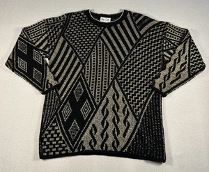 Maglione donna vintage acrilico festa natale oro nero GRANDE? LEGGI - Foto 1 di 8