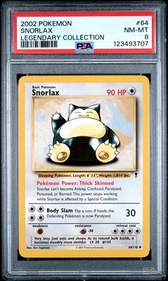 2002 Pokemon Legendary Collection #64 Snorlax PSA 8 Card NM-M Free Ship NEW CERT - Image 1 of 2