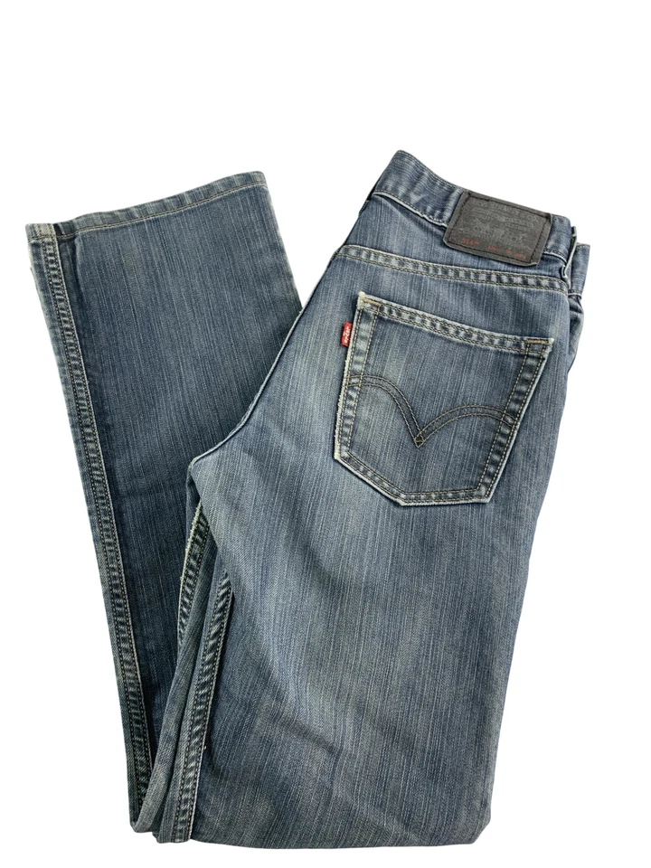 Pantalones de mezclilla Levis 514 para hombre 26x29,5 azules ajustados rectos rojos lengüeta tiro medio clásicos Foto 1 de 4