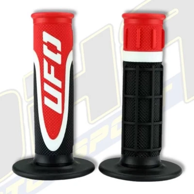 UFO Axiom Triple Compound Motocross MX Enduro Handlebar Half Waffle Grips RED - Image 1 of 2