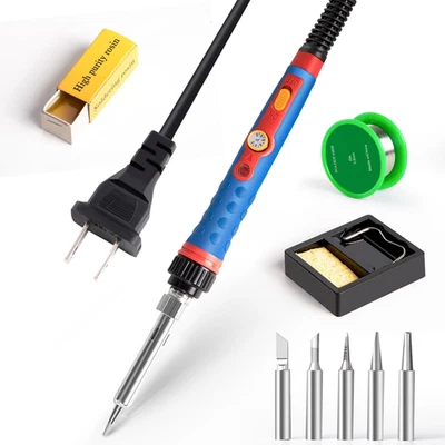 60W Soldering Iron Kit 110V Adjustable Temp Welding Tool Set for DIY Repair - Image 1 of 4