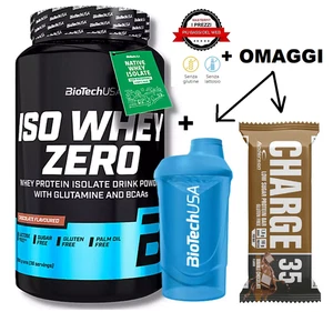 BIOTECH USA Iso Whey Zero 908 gr Proteine Isolate Siero del Latte + SHAKER + BAR - Imagen 1 de 1