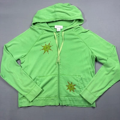 Chadwick's 时尚绿色连帽衫,独特星星设计,尺寸 L — 第 1/3 张图片