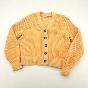 Cárdigan para mujer Everlane amarillo mostaza textura algodón talla S - Imagen 1 de 4