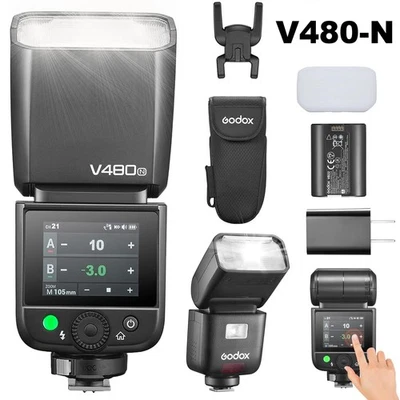 Godox V480N V480-N TTL HSS Camera Flash Light Speedlite with Diffuser for Nikon - Image 1 of 4