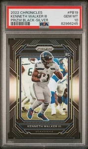Panini Chronicles Kenneth Walker Prizm 2022 negro-plateado #PB19 PSA 10 - Imagen 1 de 2