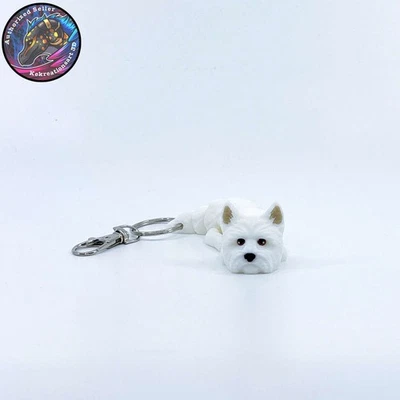 West Highland Terrier Westie Perro Llavero Cremallera Tirador Flexi Inquieto Lindo Cachorro Foto 1 de 4