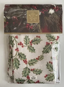 Lenox Christmas For The Holidays Tischdecke Stechpalme GOLDEN HOLIDAY länglich 60x104 - Bild 1 von 18