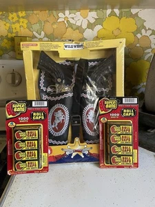 1995 TOOTSIETOY WILD WEST DOUBLE HOLSTER SET NO. 7322 Cap Rolls Super Bang JA-RU - Picture 1 of 6