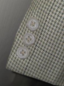 ERMENEGILDO ZEGNA Italy Silk Wool Blazer Jacket Men's 44S Multicolor Houndstooth - Picture 1 of 12