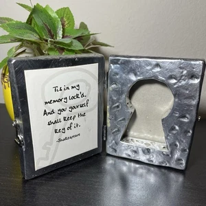 Vintage 1997 Frameology Silver Key Picture Frame Hammered Metal Shakespeare - Picture 1 of 9