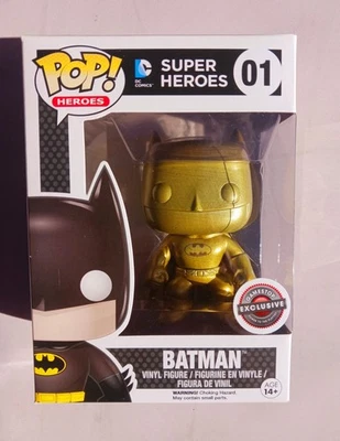 Funko Pop! DC Super Heroes Batman #01 Gold GameStop exclusivo Foto 1 de 4