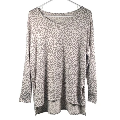Top túnica manga larga estampado de leopardo American Eagle para mujer pequeño informal cómodo Foto 1 de 4