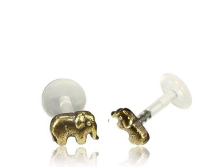 LATÓN ELEFANTE TRAGUS HELIX 16G 5/16" pulgadas 8mm INTERNO LABRET OREJA MONROE Foto 1 de 2