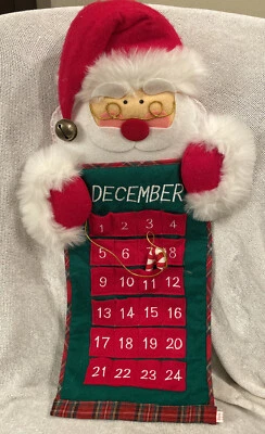 Santa Countdown To Christmas December Fabric Calendar Advent - Image 1 of 4