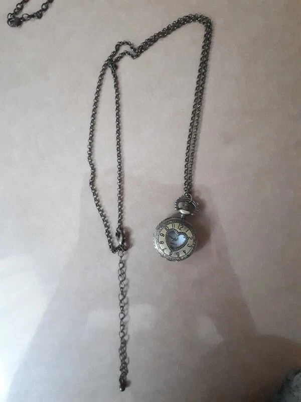 Uhr herz gold altgold kette neu - Bild 1 von 2