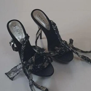 NINE WEST HEEL SANDALS SIZE 7M COLOR BLACK - Picture 1 of 12